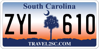 SC license plate ZYL610