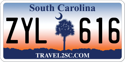 SC license plate ZYL616