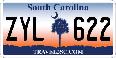 SC license plate ZYL622