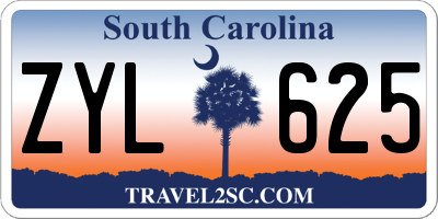 SC license plate ZYL625