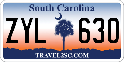 SC license plate ZYL630