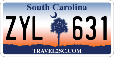 SC license plate ZYL631