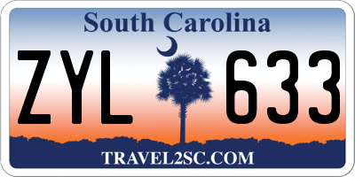 SC license plate ZYL633