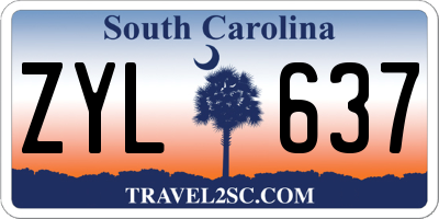 SC license plate ZYL637