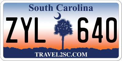 SC license plate ZYL640