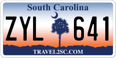SC license plate ZYL641