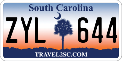 SC license plate ZYL644