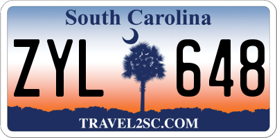 SC license plate ZYL648