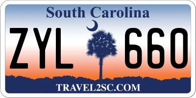 SC license plate ZYL660