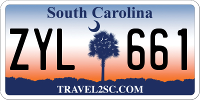SC license plate ZYL661