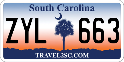 SC license plate ZYL663