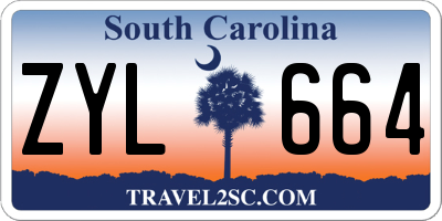 SC license plate ZYL664