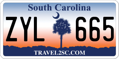 SC license plate ZYL665