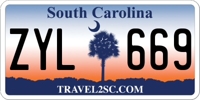 SC license plate ZYL669