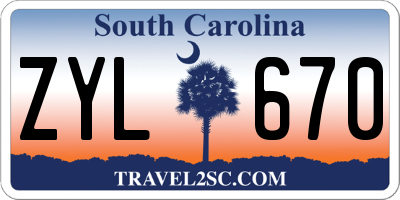 SC license plate ZYL670