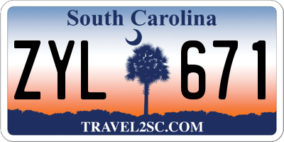 SC license plate ZYL671