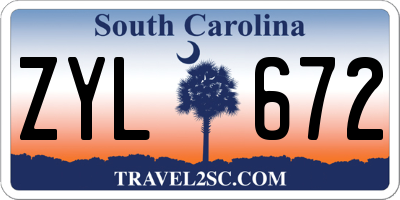 SC license plate ZYL672