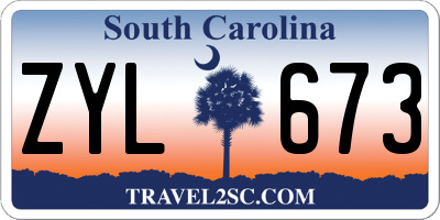 SC license plate ZYL673