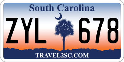 SC license plate ZYL678