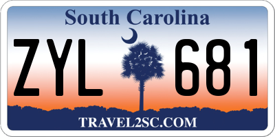 SC license plate ZYL681