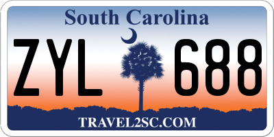 SC license plate ZYL688