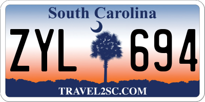 SC license plate ZYL694