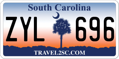 SC license plate ZYL696