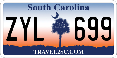 SC license plate ZYL699