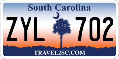 SC license plate ZYL702