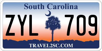 SC license plate ZYL709