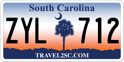 SC license plate ZYL712
