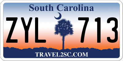 SC license plate ZYL713