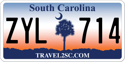 SC license plate ZYL714