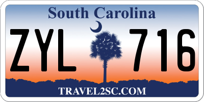 SC license plate ZYL716