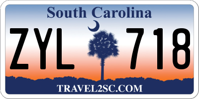 SC license plate ZYL718
