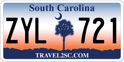 SC license plate ZYL721