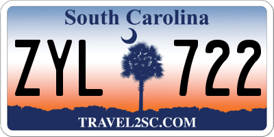 SC license plate ZYL722