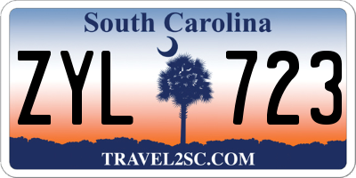 SC license plate ZYL723