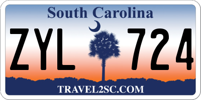 SC license plate ZYL724
