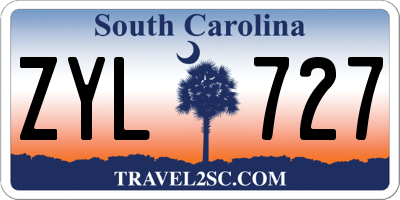 SC license plate ZYL727