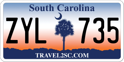 SC license plate ZYL735