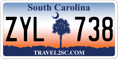 SC license plate ZYL738