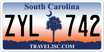 SC license plate ZYL742
