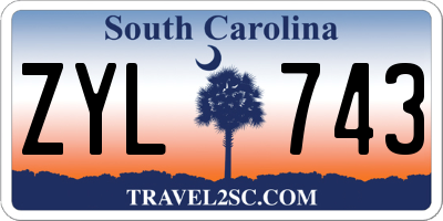 SC license plate ZYL743