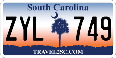 SC license plate ZYL749