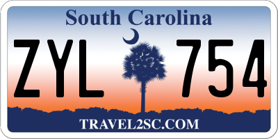 SC license plate ZYL754