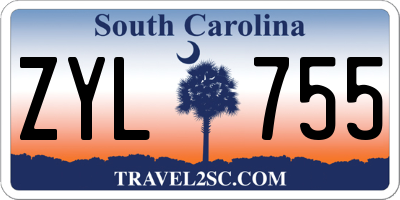 SC license plate ZYL755