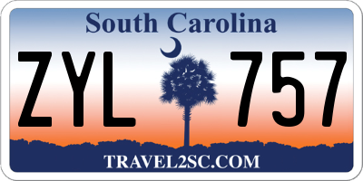 SC license plate ZYL757