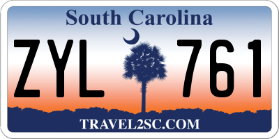 SC license plate ZYL761