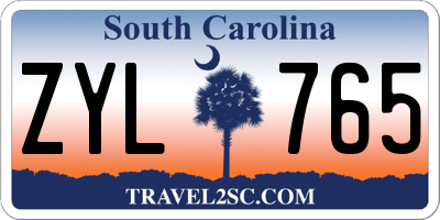 SC license plate ZYL765